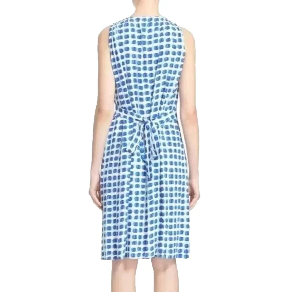 Kate Spade Island Stamp Tie Waist Sleeveless Dress Breath Of Fresh Air V Neck XS